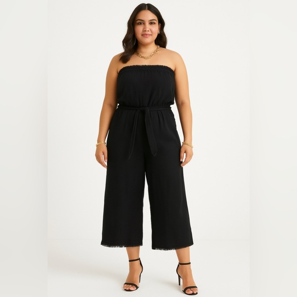 Cloth & Stone Black Stretchy Strapless Romper Jumpsuit Size Medium - Picture 6 of 6